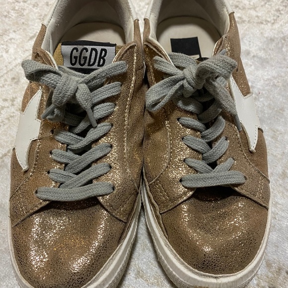 golden goose gold metallic sneakers